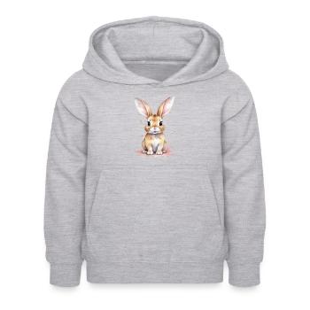 Ein Aquarell-Kawaii-Hase bringt dein Herz zum Schmelzen - Kinder Hoodie - Hellgrau meliert - Vorne - AI Model Kid Female (0cm)