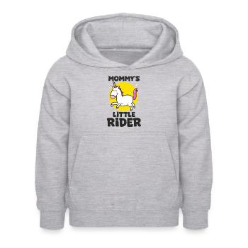 petit cavalier de maman cavalier chevaux bébé - Sweat à capuche Enfant - gris clair chiné - Devant - AI Model Kid Female (0cm)