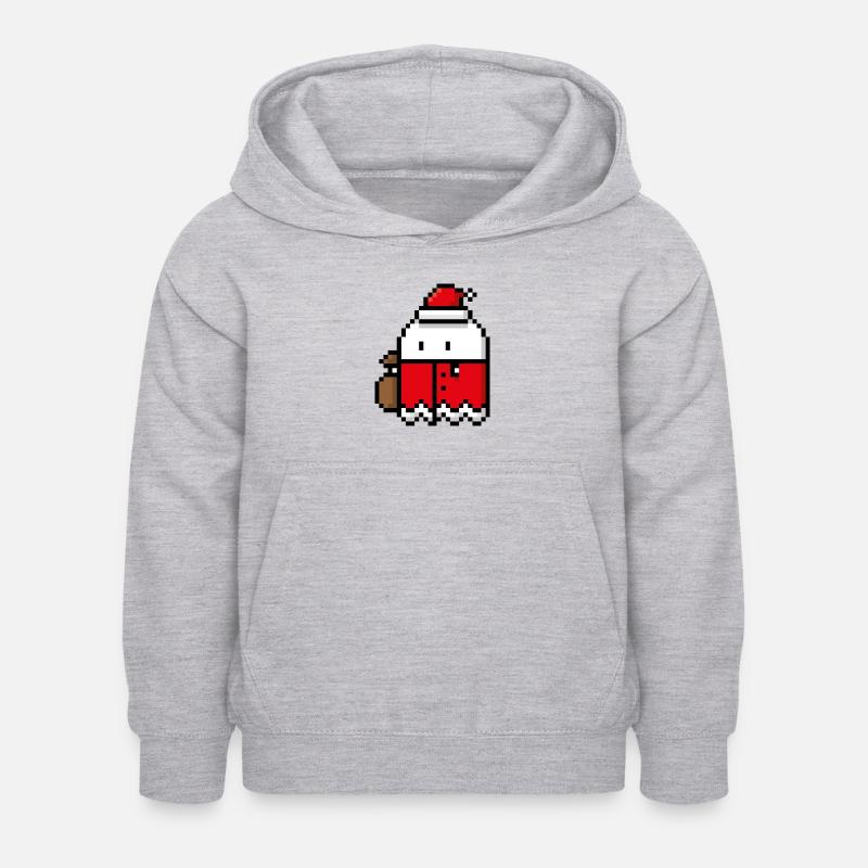 Santa Ghostie - Kinder Hoodie - Hellgrau meliert