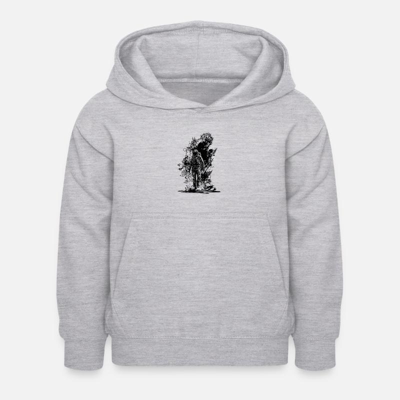 Space Dust Astronauts Outdoor Walk - Sweat à capuche Enfant - gris clair chiné