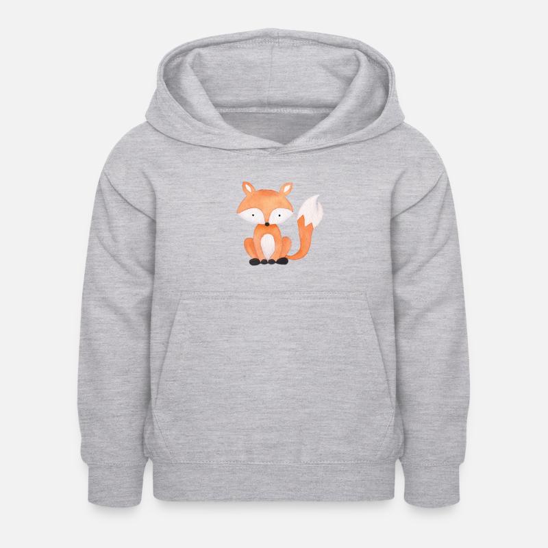 Petit renard - Sweat à capuche Enfant - gris clair chiné