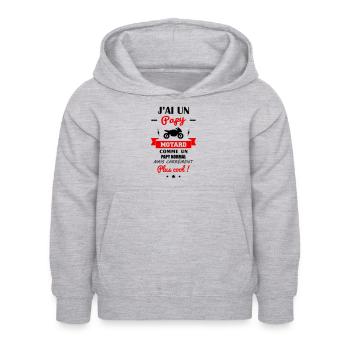 J'ai un papy motard,grand-père, moto, naissance - Sweat à capuche Enfant - gris clair chiné - Devant - AI Model Kid Female (0cm)