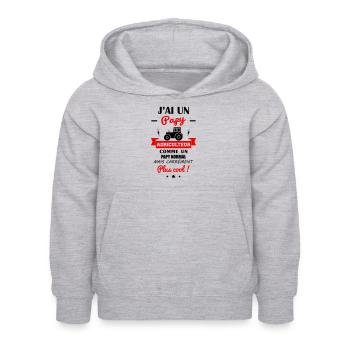 J'ai un papy agriculteur, agriculture, tracteur - Sweat à capuche Enfant - gris clair chiné - Devant - AI Model Kid Female (0cm)