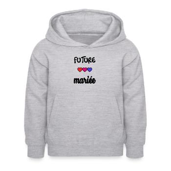 Junggesellinnenabschied. HOCHZEIT. MANNSCHAFT. TEAM BRAUT. ZUKÜNFTIGE BRAUT - Kinder Hoodie - Hellgrau meliert - Vorne - AI Model Kid Female (0cm)
