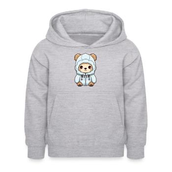 Eisbär Winter Polar Bär Baby Comic - Kinder Hoodie - Hellgrau meliert - Vorne - AI Model Kid Female (0cm)