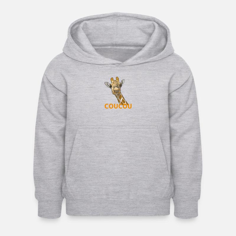 Girafe Coucou - Sweat à capuche Enfant - gris clair chiné