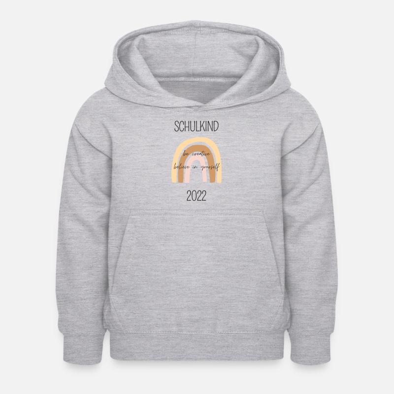 schulstart mit spruch - Kinder Hoodie - Hellgrau meliert