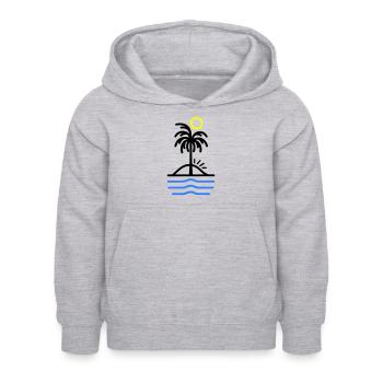 Palmen Insel - Kinder Hoodie - Hellgrau meliert - Vorne - AI Model Kid Female (0cm)