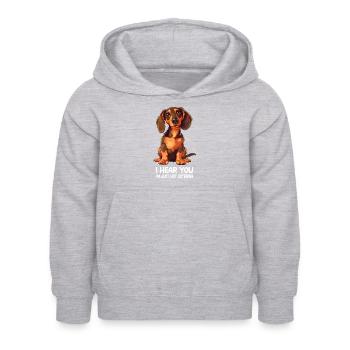 Teckel - Sweat à capuche Enfant - gris clair chiné - Devant - AI Model Kid Female (0cm)
