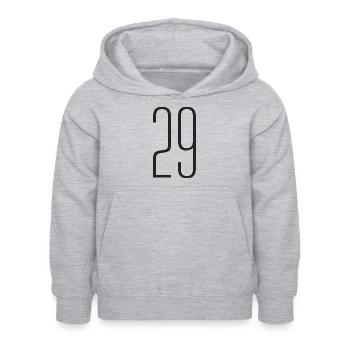 29 - Kinder Hoodie - Hellgrau meliert - Vorne - AI Model Kid Female (0cm)