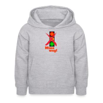 Ampel - Kinder Hoodie - Hellgrau meliert - Vorne - AI Model Kid Female (0cm)