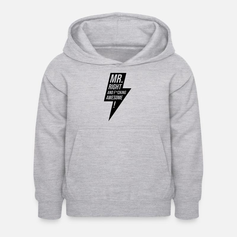 Cadeau Mr Right Bachelor Design - Sweat à capuche Enfant - gris clair chiné