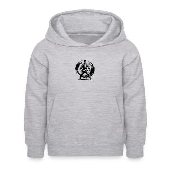 Karateka Tradition mit Disziplin und Kraft - Kinder Hoodie - Hellgrau meliert - Vorne - AI Model Kid Female (0cm)