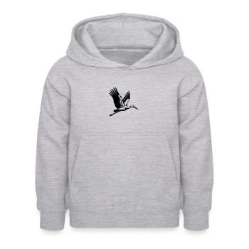 Eleganter fliegender Storchen Vogel - Kinder Hoodie - Hellgrau meliert - Vorne - AI Model Kid Female (0cm)