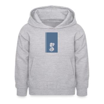 Vegan Fleisch - Kinder Hoodie - Hellgrau meliert - Vorne - AI Model Kid Female (0cm)