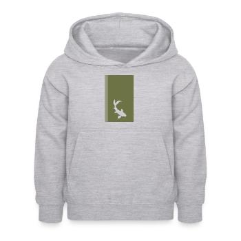 Étang Koi Fish Japon - Sweat à capuche Enfant - gris clair chiné - Devant - AI Model Kid Female (0cm)