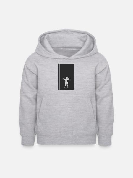 Bodybuilding Workout Gewichte - Kinder Hoodie - Hellgrau meliert
