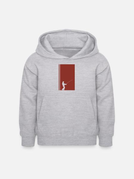 Fischen Angler - Kinder Hoodie - Hellgrau meliert