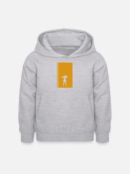 Bodybuilding Gym Muskel - Kinder Hoodie - Hellgrau meliert