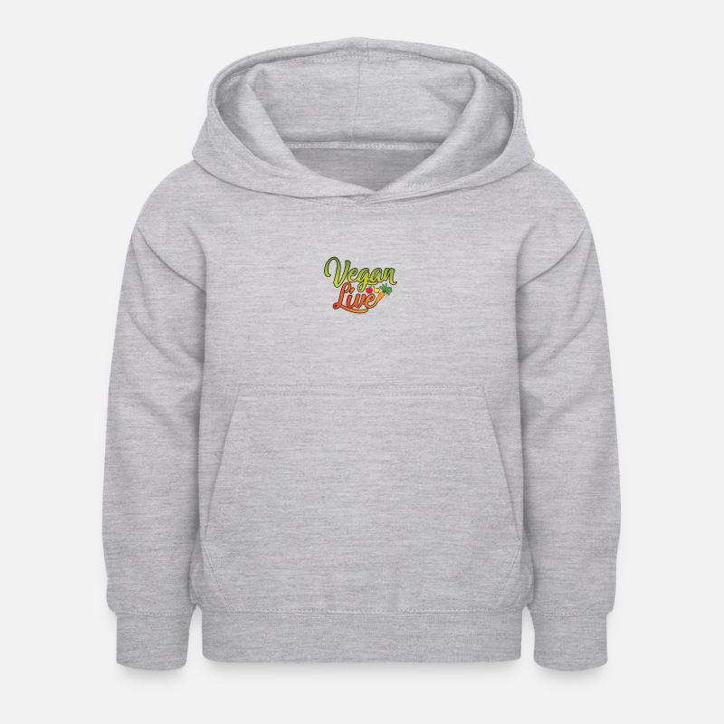 Vegan Live, Mode de vie, Sain - Sweat à capuche Enfant - gris clair chiné