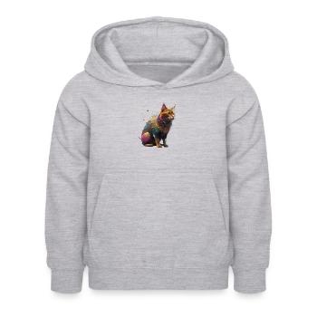 Amour du chat - Sweat à capuche Enfant - gris clair chiné - Devant - AI Model Kid Female (0cm)