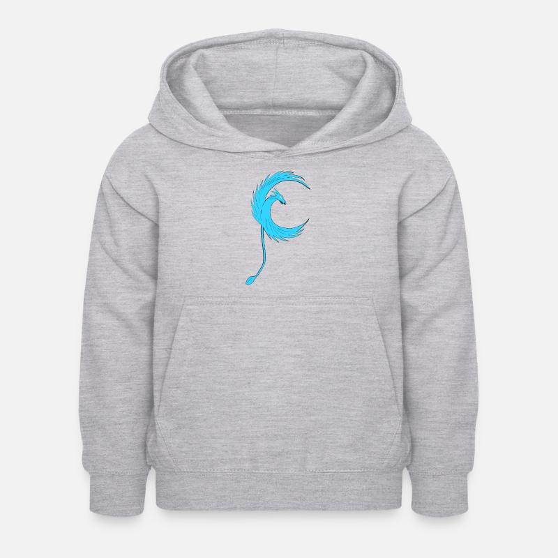 Drache - Kinder Hoodie - Hellgrau meliert