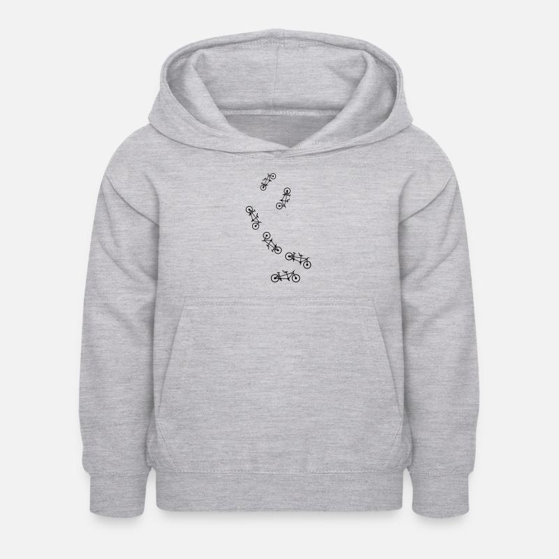 Vélo tandem - Sweat à capuche Enfant - gris clair chiné