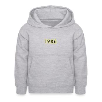 1986 Year Birthday - Kids Hoodie - light heather grey - Front - AI Model Kid Female (0cm)