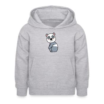 Panda Comic Tier - Kinder Hoodie - Hellgrau meliert - Vorne - AI Model Kid Female (0cm)