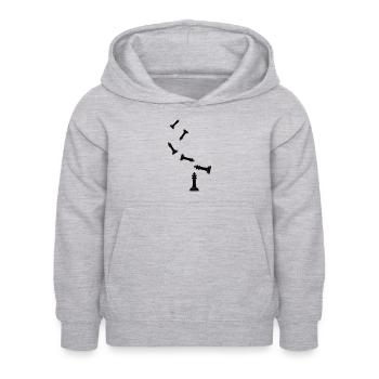 Schachfigur König - Kinder Hoodie - Hellgrau meliert - Vorne - AI Model Kid Female (0cm)