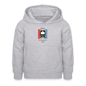 Train Ferroviaire Cheminots Trains Conducteurs de train - Sweat à capuche Enfant - gris clair chiné - Devant - AI Model Kid Female (0cm)