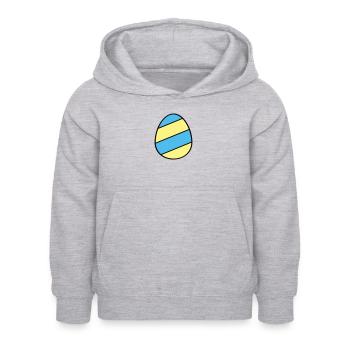 Oeuf de Pâques rayé - Sweat à capuche Enfant - gris clair chiné - Devant - AI Model Kid Female (0cm)