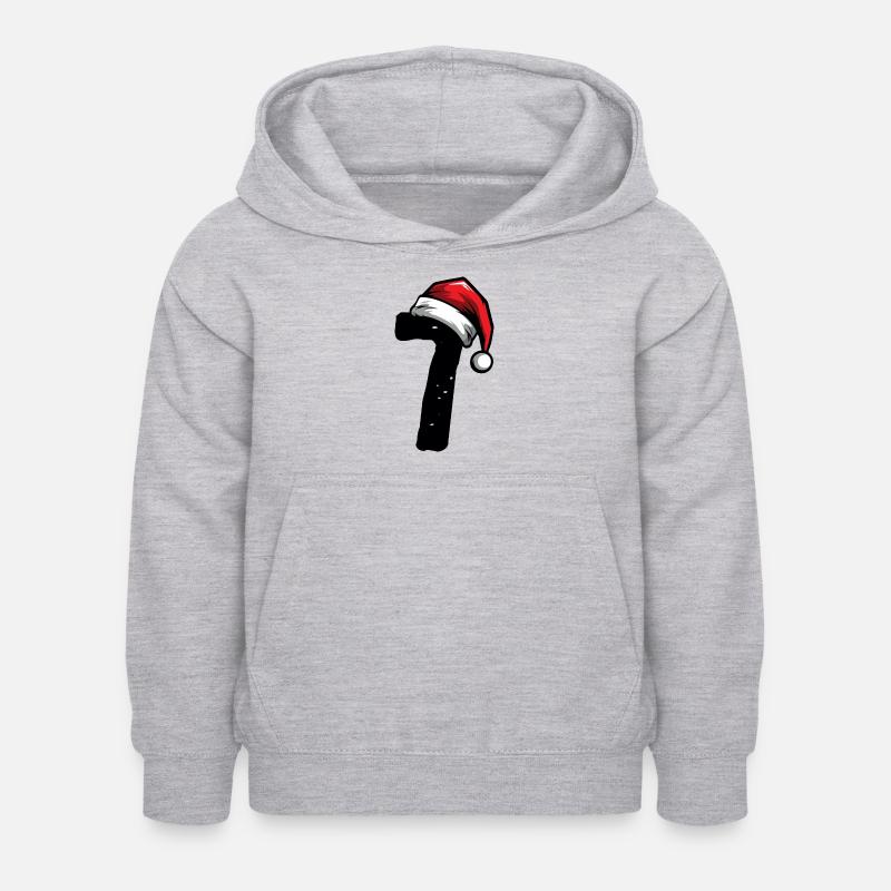 7 Numéro de Noël - Sweat à capuche Enfant - gris clair chiné