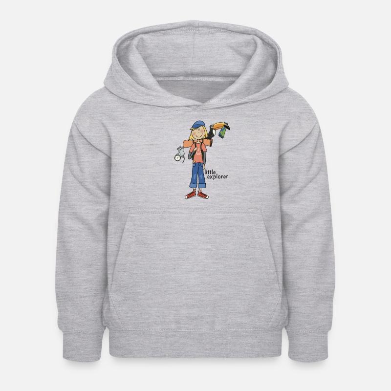 Little Explorer - Camping Kids - Sweat à capuche Enfant - gris clair chiné