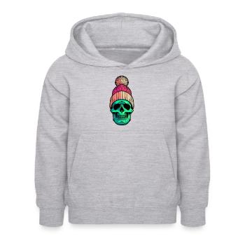 Skull Cool - Sweat à capuche Enfant - gris clair chiné - Devant - AI Model Kid Female (0cm)