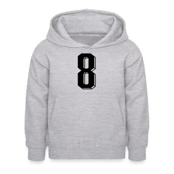Nummer 8 - Zahl ACHT Trikotnummer 8 Jahre - Kinder Hoodie - Hellgrau meliert - Vorne - AI Model Kid Female (0cm)