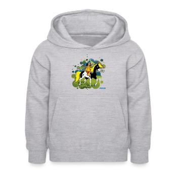 Yakari reitet aus - Kinder Hoodie - Hellgrau meliert - Vorne - AI Model Kid Female (0cm)
