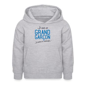 Je suis un grand garçon👦je rentre en maternelle ! - Sweat à capuche Enfant - gris clair chiné - Devant - AI Model Kid Female (0cm)