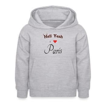 hell yeah i love Paris - Kinder Hoodie - Hellgrau meliert - Vorne - AI Model Kid Female (0cm)