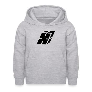 Abstract X Brief - Kinder Hoodie - Hellgrau meliert - Vorne - AI Model Kid Female (0cm)