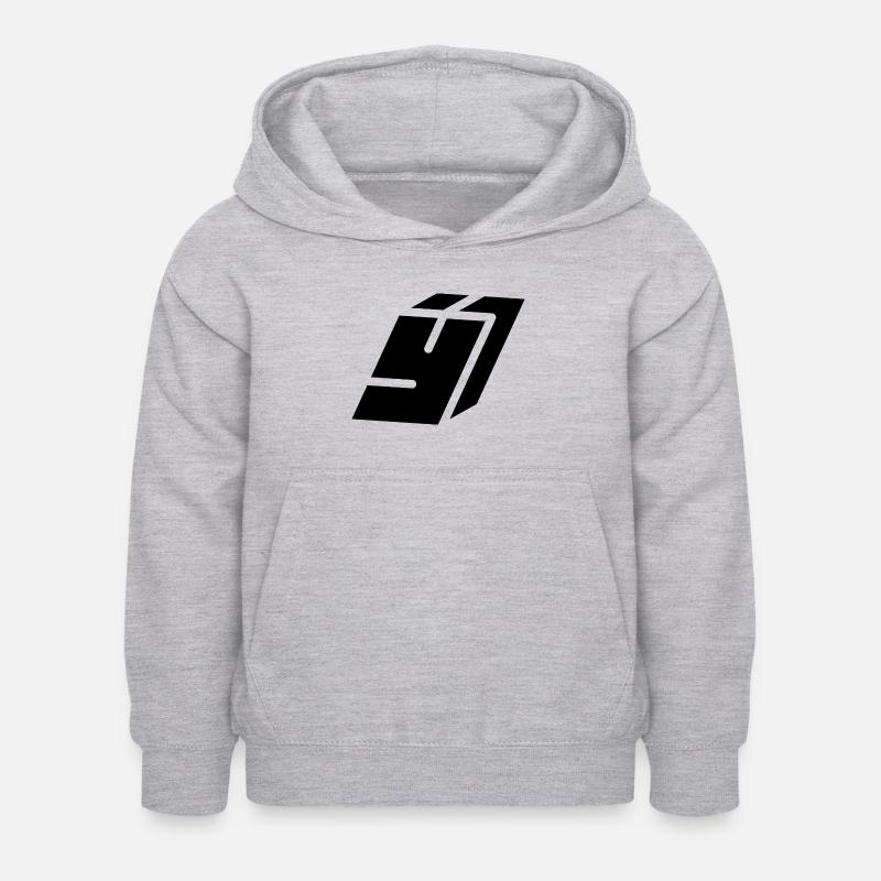 Lettre du résumé Y - Sweat à capuche Enfant - gris clair chiné