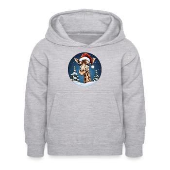 Giraffe Weihnachten - Kinder Hoodie - Hellgrau meliert - Vorne - AI Model Kid Female (0cm)