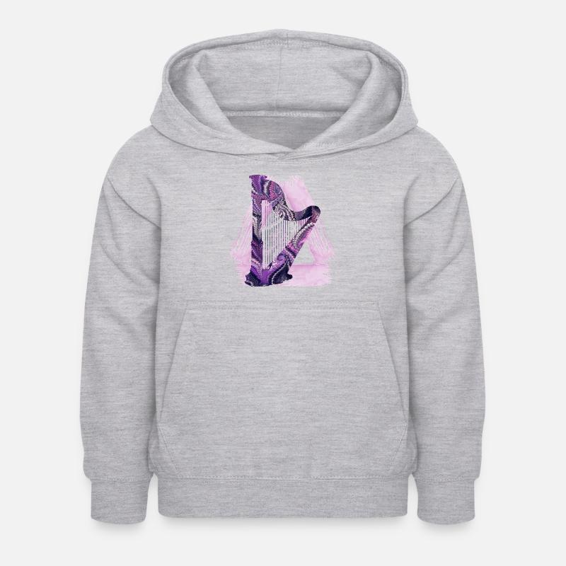 harfe e 75 - Kinder Hoodie - Hellgrau meliert