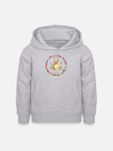 🌸🐇 Petit Lapin de Pâques 🐇🌸 - Sweat à capuche Enfant - gris clair chiné