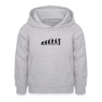 Evolution - Trompette - Musicien - Instrument à vent - Sweat à capuche Enfant - gris clair chiné - Devant - AI Model Kid Female (0cm)