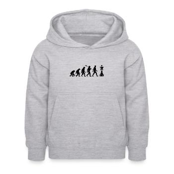 Evolution - Schach - Schachspieler - Kinder Hoodie - Hellgrau meliert - Vorne - AI Model Kid Female (0cm)