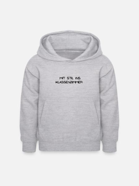 Mit Stil ins Klassenzimmer - Kinder Hoodie - Hellgrau meliert