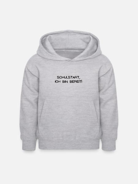 Schulstart ich bin bereit - Kinder Hoodie - Hellgrau meliert