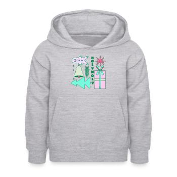 Saint Moly Noël - Sweat à capuche Enfant - gris clair chiné - Devant - AI Model Kid Female (0cm)