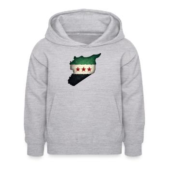 Drapeau Syrie - Sweat à capuche Enfant - gris clair chiné - Devant - AI Model Kid Female (0cm)
